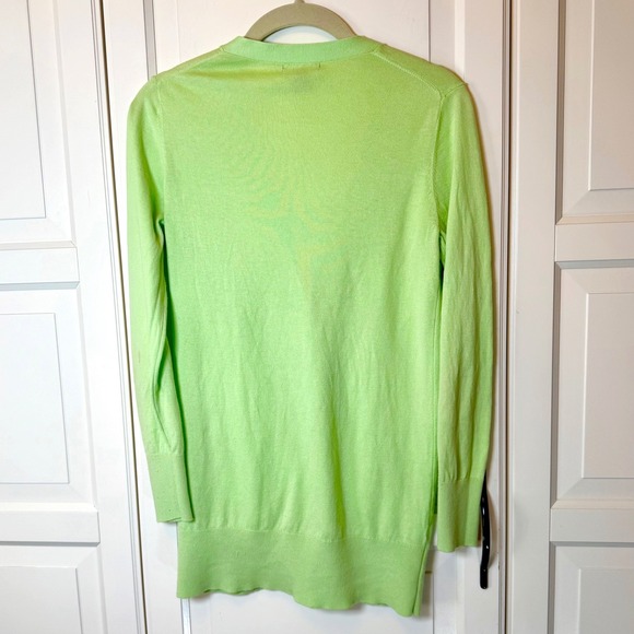 Gap Womens Lime Green V-Neck Longline Button Front Cardigan Sweater Size S - Picture 4 of 6